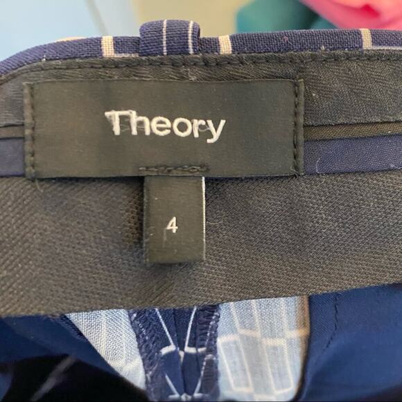 Theory Tribecca Geo Print Crop Pants Deep Navy - Picture 10 of 11